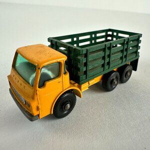 Vintage Matchbox Dodge Stake Truck Diecast Toy No.4 Yellow & Green
